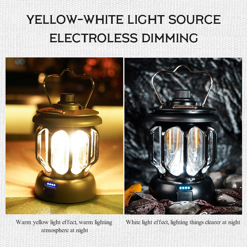Lámpara LED Retro para Camping | Recargable con Batería de Larga Duración