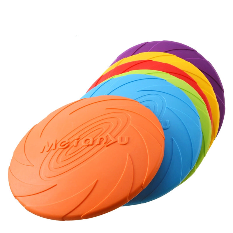 Frisbee juguete diseñado para perros, ideal para juegos de lanzamiento y recuperación.