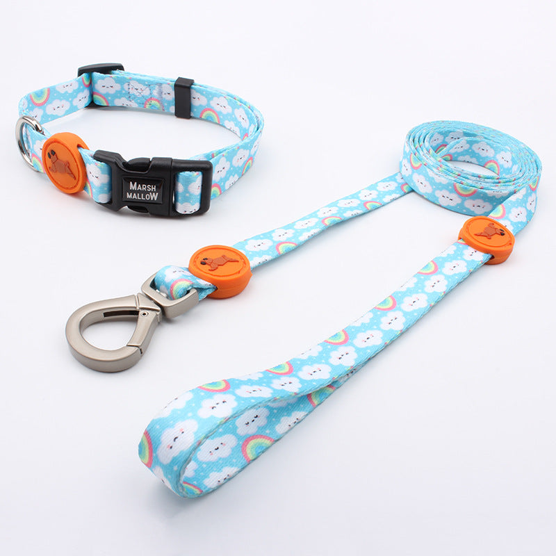 Juego de Correa, Chaleco y Collar para Perros | Diseño Impreso para Mascotas Grandes
