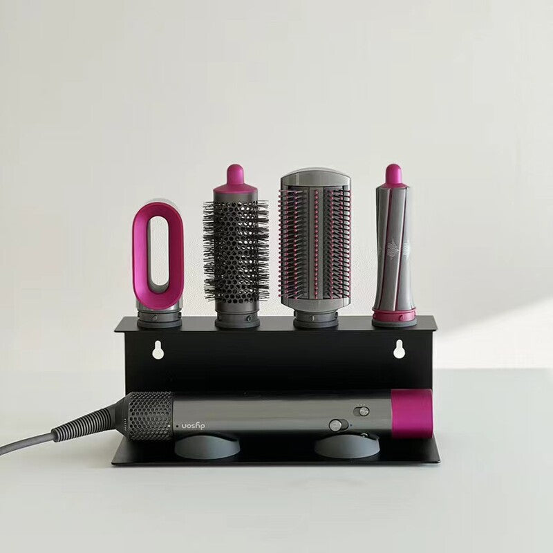 Soporte para Secador de Pelo sin Perforación – Ideal para Planchas y Rizos, Organizador de Baño