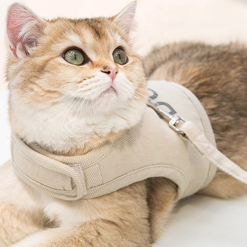 Arnés Ajustable para Gatos y Perros | Arnés de Pecho y Espalda con Correa de Tracción
