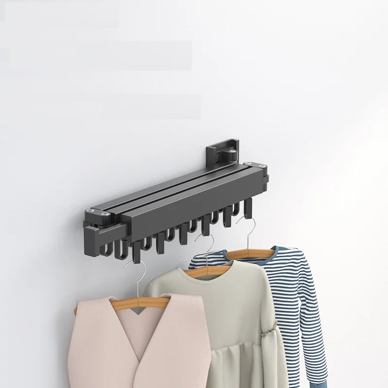 Tendedero Retráctil Plegable | Perchero de Ropa Montado en Pared para Interior y Exterior