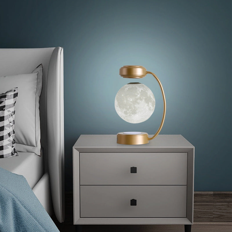 Lámpara Flotante LED Luna 3D Levitación Magnética, Rotación y Decoración Moderna.
