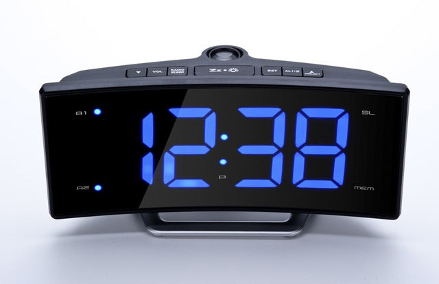 Reloj Despertador con Pantalla Curva & Proyección Multifuncional & Diseño Moderno