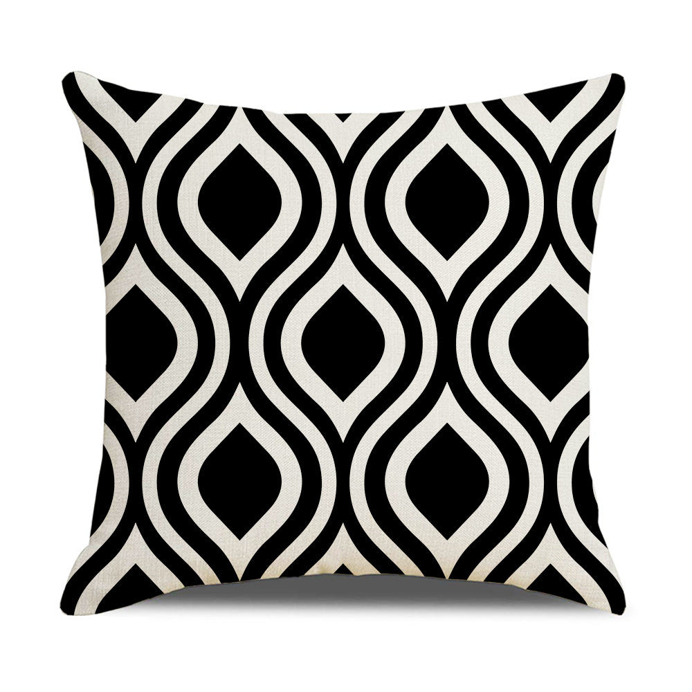 Funda de Almohada de Lino Diseño Geométrico, Estilo Moderno y Confort Premium. Hermosas.