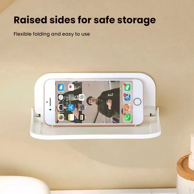 Estante Flotante Plegable y Sin Perforaciones para Baño y Aseo - Diseño Moderno y Práctico