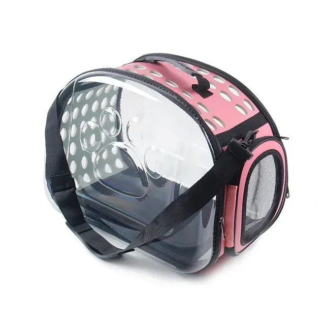 Bolso Transportador Plegable para Gatos | Mochila Transparente y Transpirable para Viajes