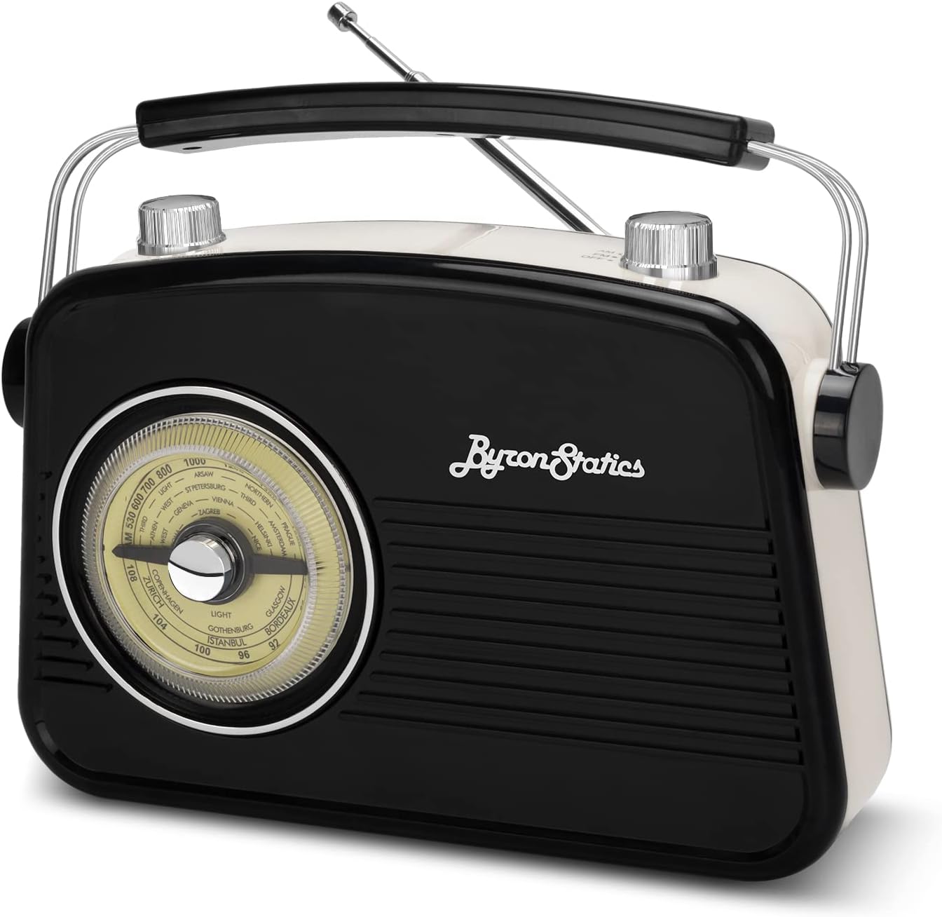Radio AM/FM Portátil Vintage | Diseño Retro con Dial Analógico y Entrada para Auriculares