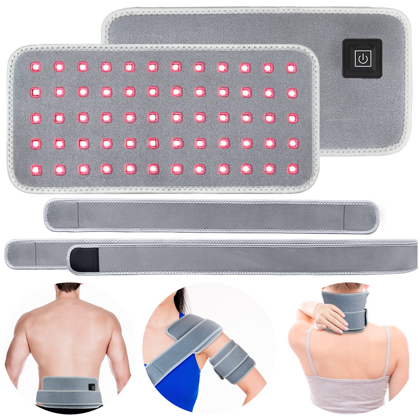 Cinturon de Terapia Infrarroja con 60 LEDs | Dispositivo Portátil para Hernia Lumbar y Circulación Sanguínea