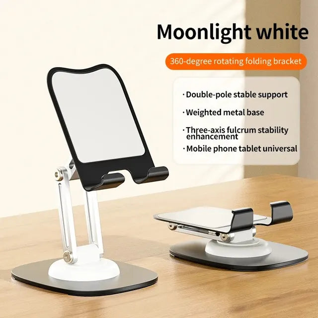 Soporte Plegable y Giratorio 360° para Teléfono y Tablet Ajustable y Multifuncional
