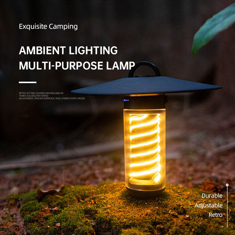 Lámpara de Camping Portátil | Luz Nocturna Recargable con Trípode