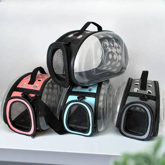 Bolso Transportador Plegable para Gatos | Mochila Transparente y Transpirable para Viajes