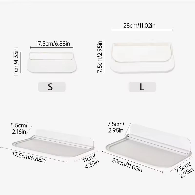 Estante Flotante Plegable y Sin Perforaciones para Baño y Aseo - Diseño Moderno y Práctico