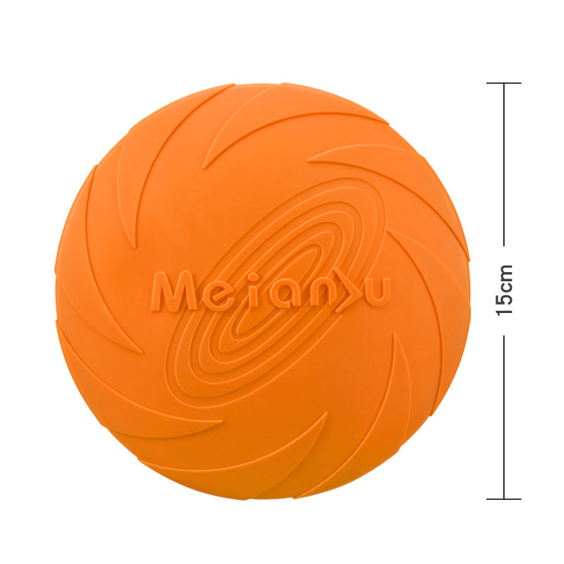 Frisbee juguete diseñado para perros, ideal para juegos de lanzamiento y recuperación.