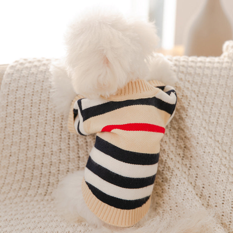 Suéter de Punto a Rayas para Perros Pequeños y Medianos | Cardigan de Otoño e Invierno