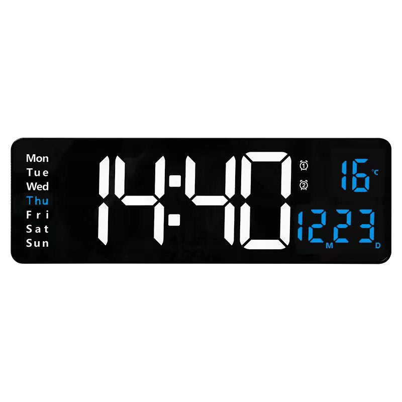Reloj Digital de Pared LED Grande de 13/16 Pulgadas – Control Remoto y Funciones Completas
