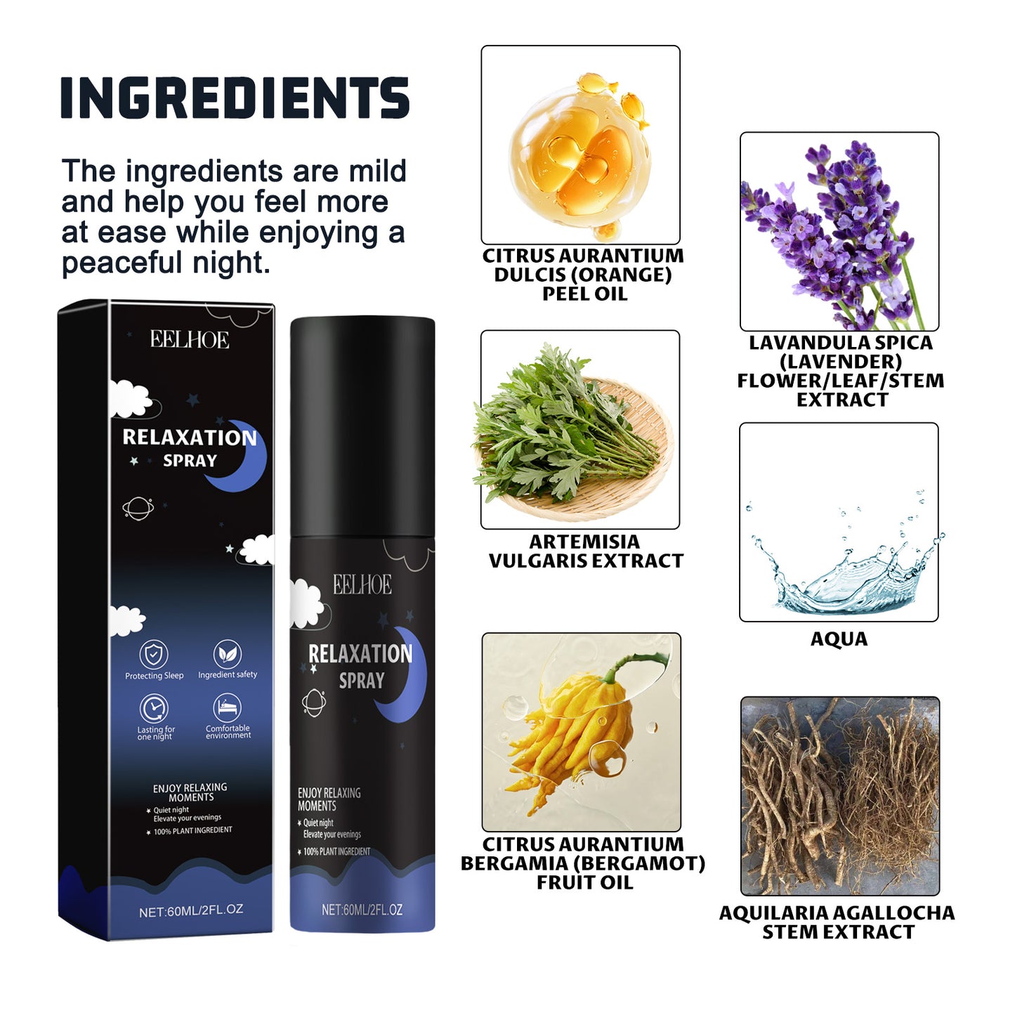 Spray de Relajación – Alivio Natural para Ansiedad e Insomnio. Unisex.