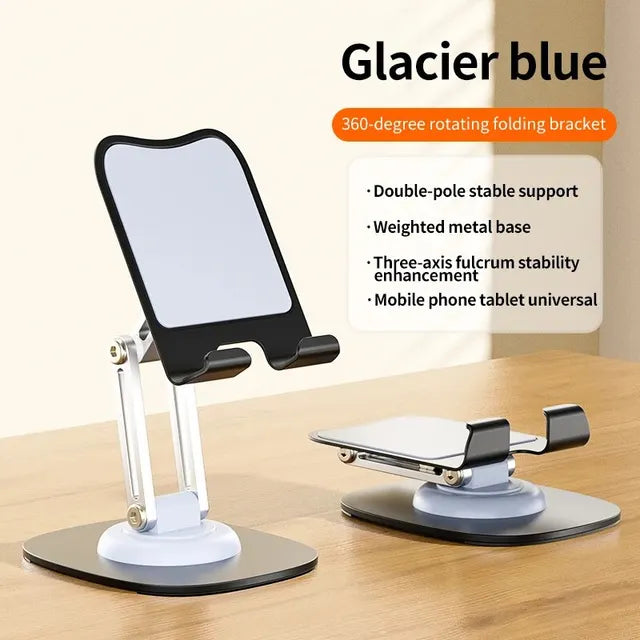 Soporte Plegable y Giratorio 360° para Teléfono y Tablet Ajustable y Multifuncional