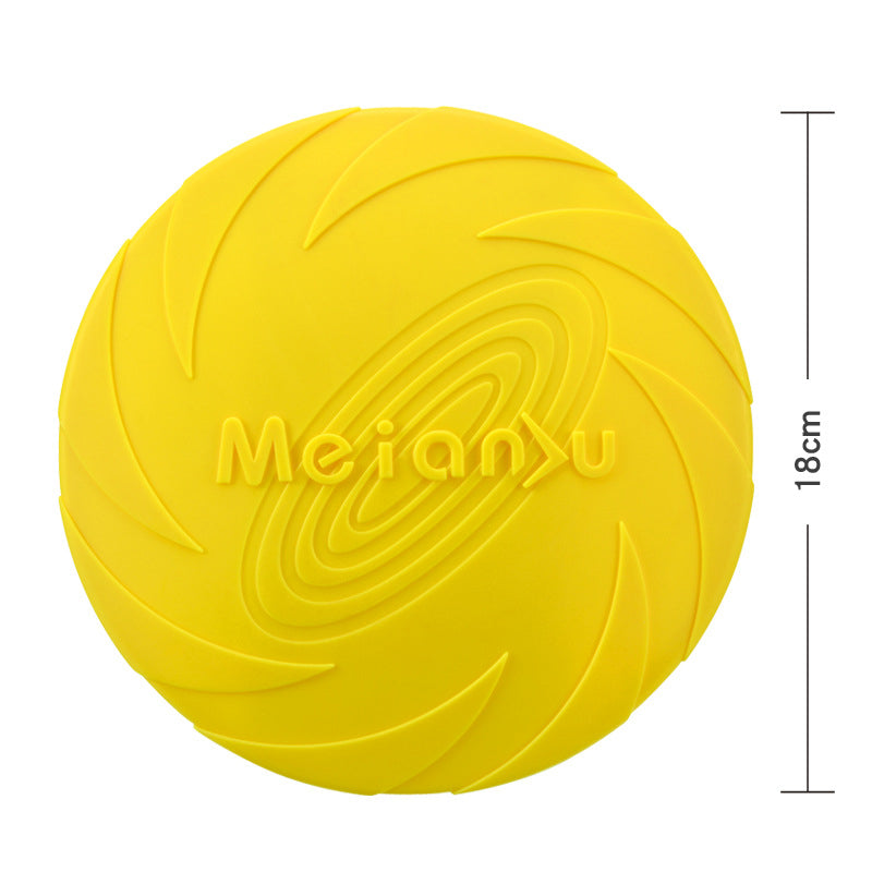 Frisbee juguete diseñado para perros, ideal para juegos de lanzamiento y recuperación.