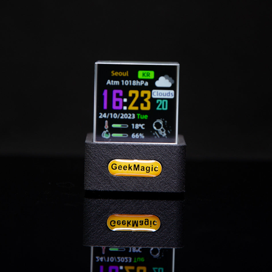 Mini Reloj Transparente WiFi Estación Meteorológica y Decoración Creativa para Escritorio