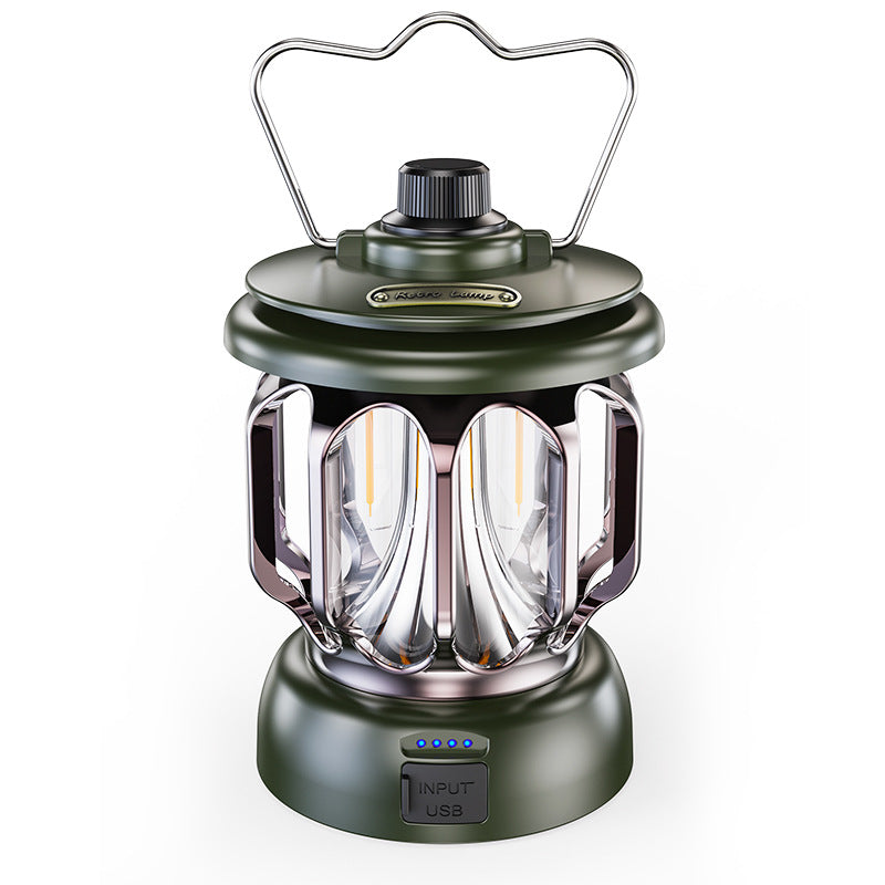 Lámpara LED Retro para Camping | Recargable con Batería de Larga Duración