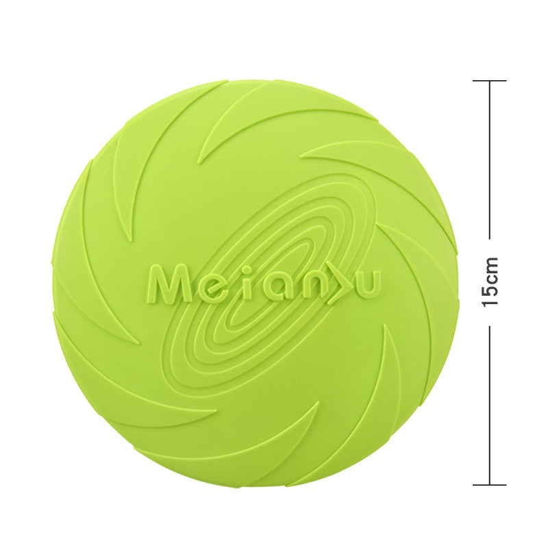 Frisbee juguete diseñado para perros, ideal para juegos de lanzamiento y recuperación.