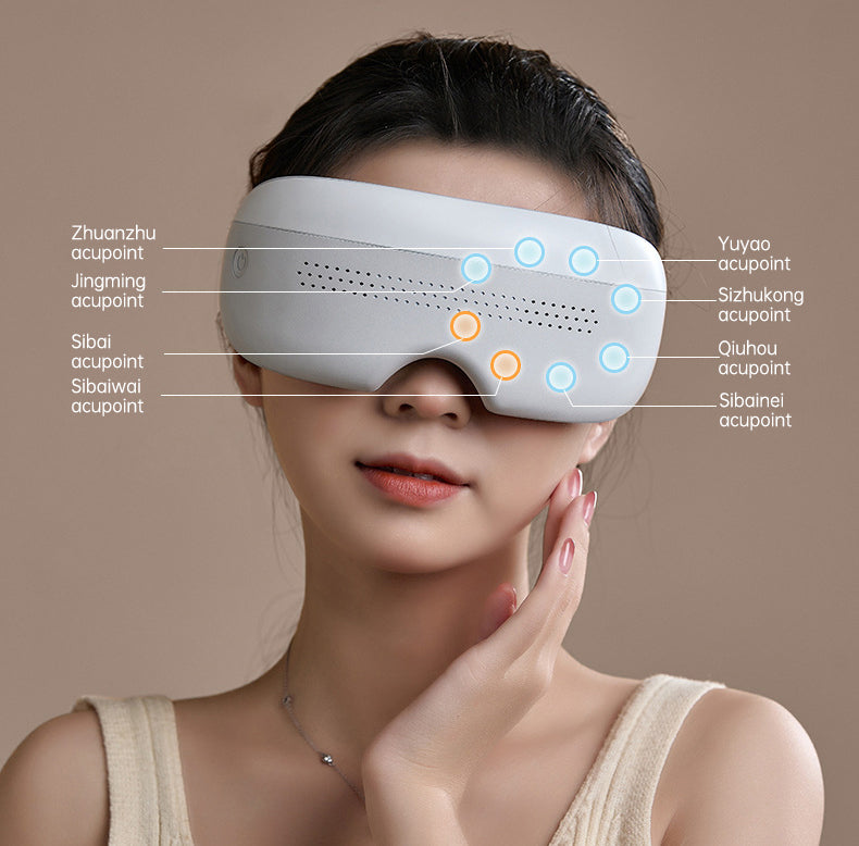 Masajeador de Ojos 3D con Vibración, Bluetooth y Ventana Visual Relajación y Bienestar