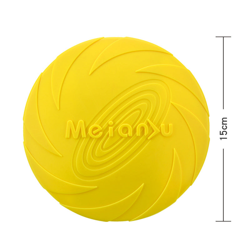 Frisbee juguete diseñado para perros, ideal para juegos de lanzamiento y recuperación.