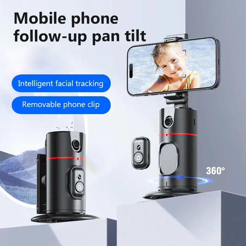 Soporte de Rastreo Facial Automático P02 – Rotación 360° para Vlogging y Vídeo Profesional