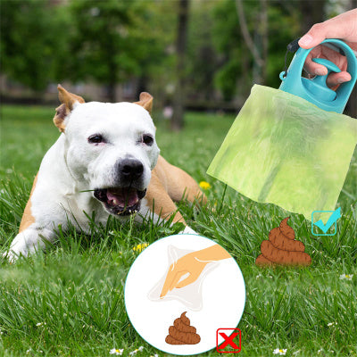Recogedor de Desechos para Perros | Pala con Garras y Dispensador de Bolsas Integrado
