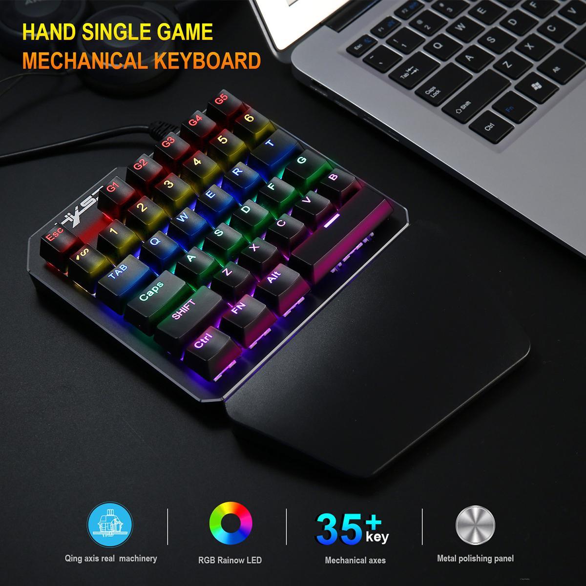 Mini Keyboard de 35 teclas compacto para gaming y productividad.