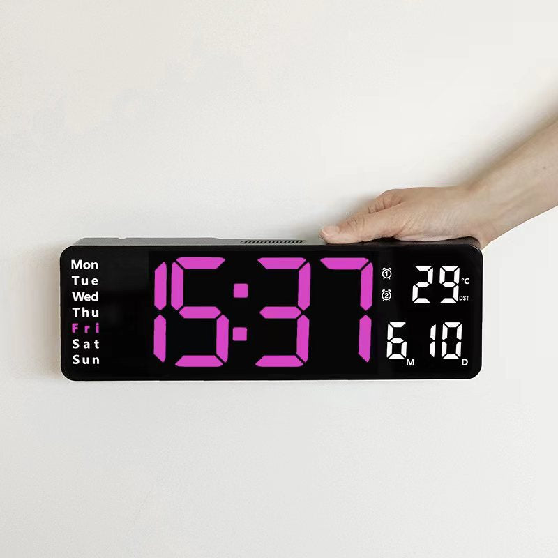 Reloj Digital de Pared LED Grande de 13/16 Pulgadas – Control Remoto y Funciones Completas