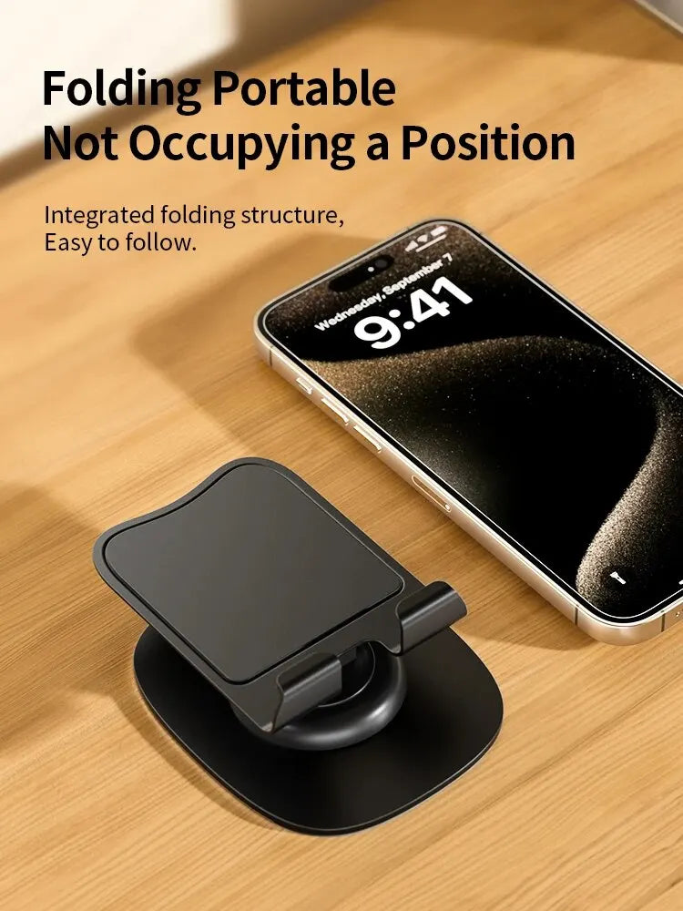 Soporte Plegable y Giratorio 360° para Teléfono y Tablet Ajustable y Multifuncional
