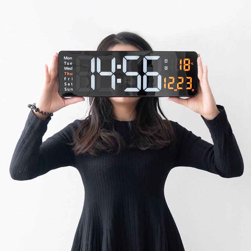 Reloj Digital de Pared LED Grande de 13/16 Pulgadas – Control Remoto y Funciones Completas
