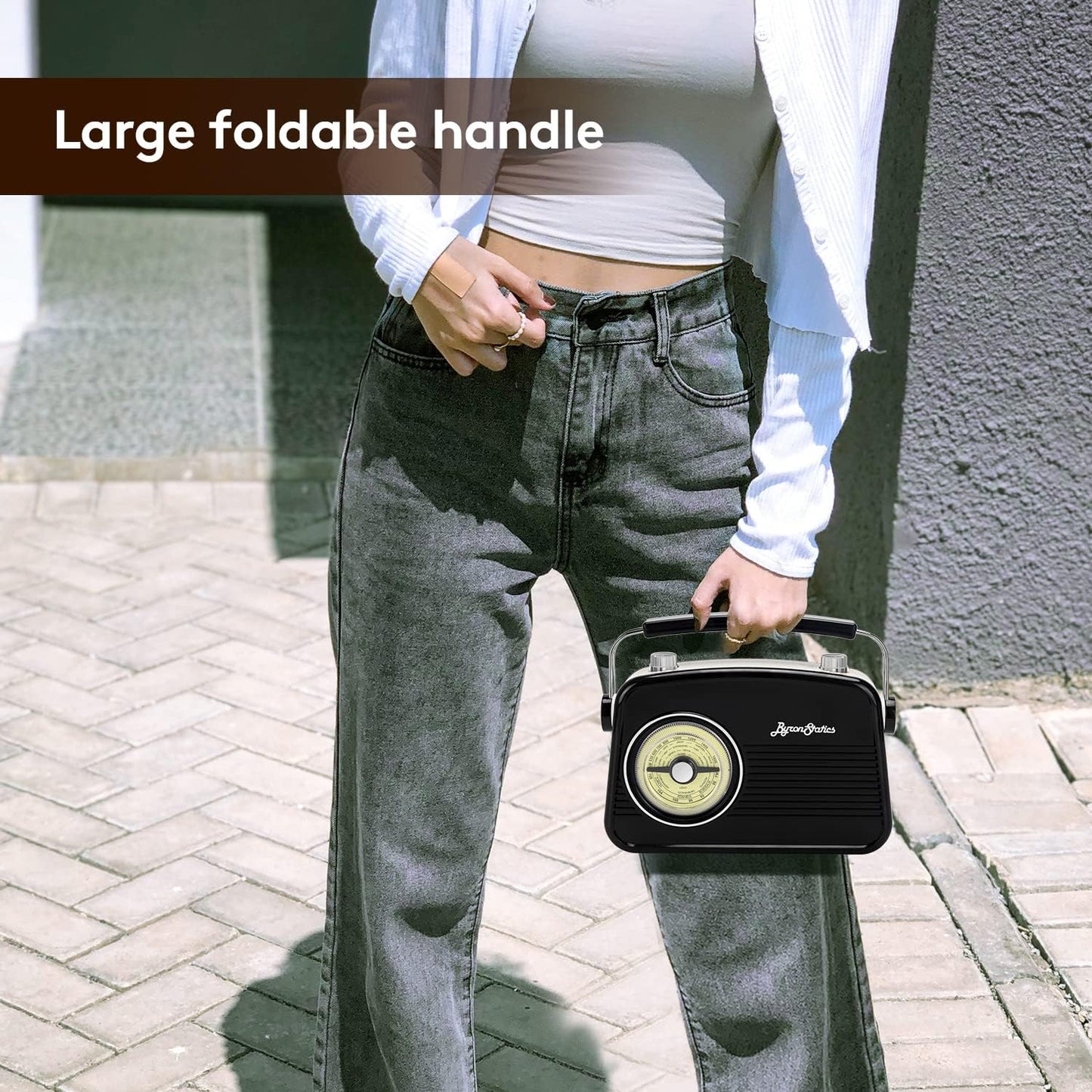 Radio AM/FM Portátil Vintage | Diseño Retro con Dial Analógico y Entrada para Auriculares