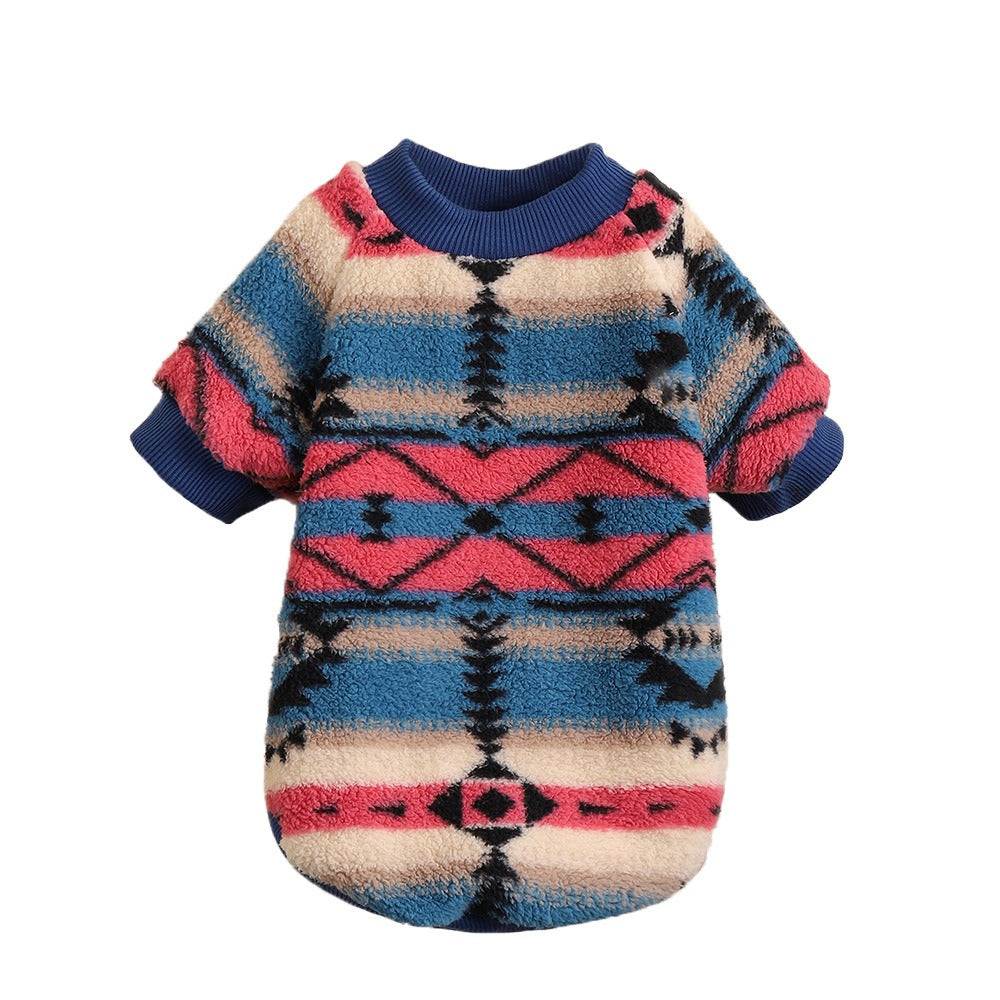 Suéter de Peluche para Perros y Gatos | Ropa de Otoño e Invierno con Diseño a Rayasrce Pet Clothes