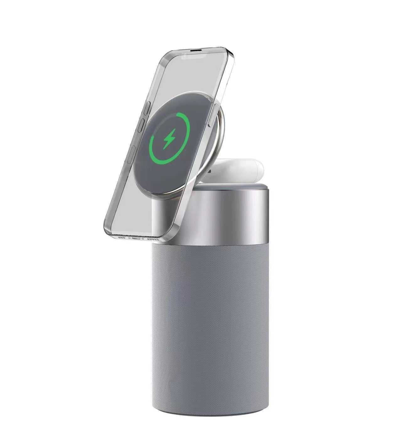 Cargador Inalámbrico 3 en 1 Altavoz Bluetooth, Lámpara Táctil y Base para iPhone y AirPods