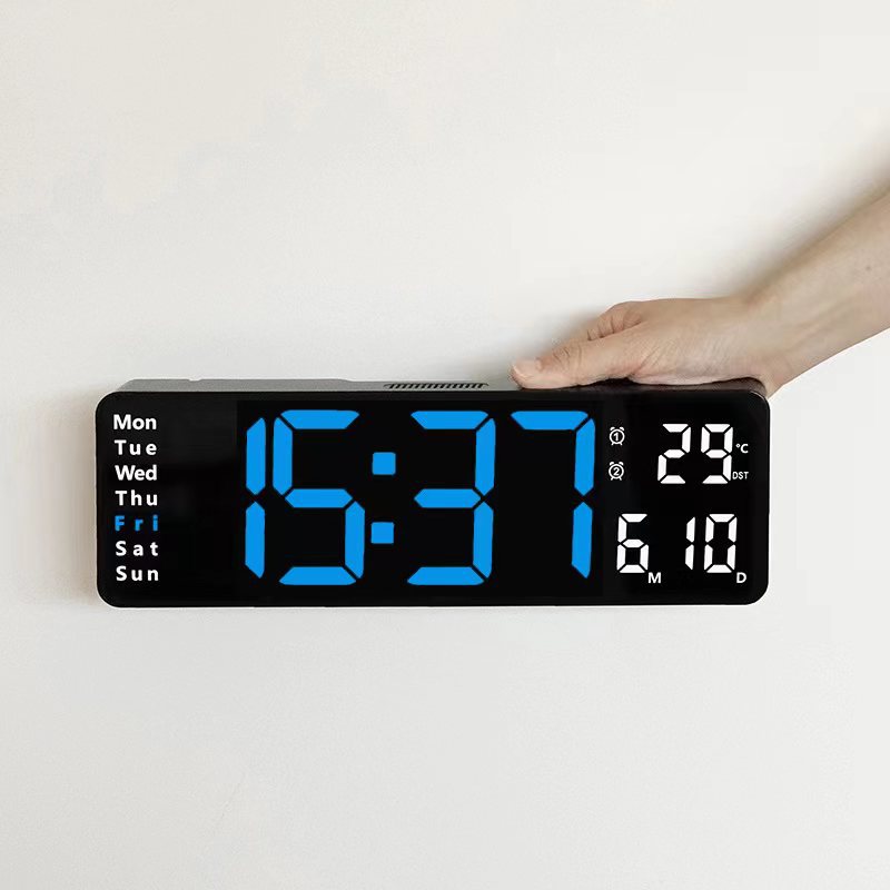 Reloj Digital de Pared LED Grande de 13/16 Pulgadas – Control Remoto y Funciones Completas