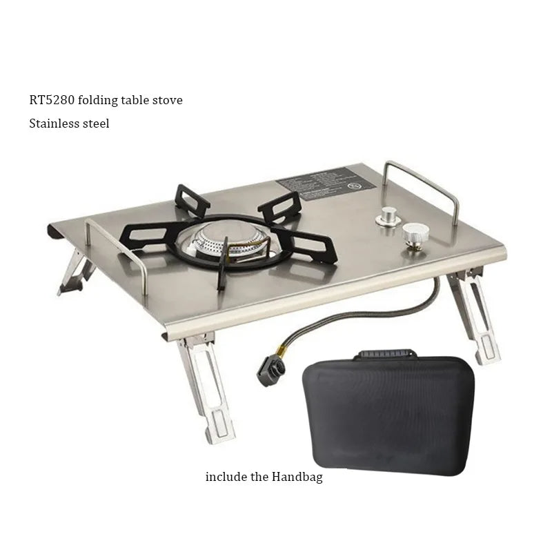 Estufa de Gas Plegable para Camping | 4000W Acero Inoxidable