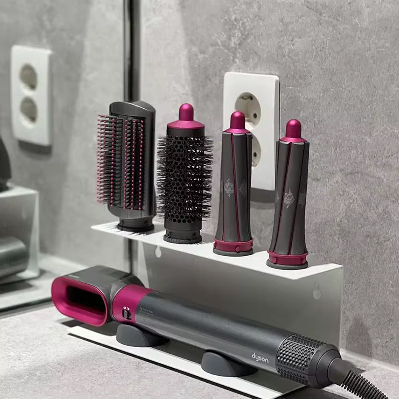 Soporte para Secador de Pelo sin Perforación – Ideal para Planchas y Rizos, Organizador de Baño