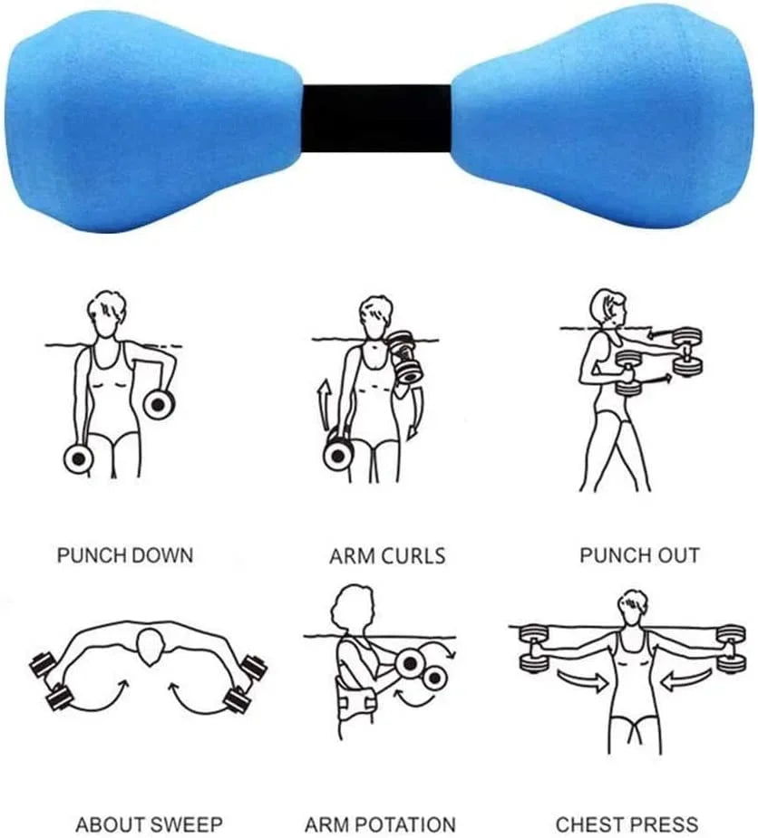 Mancuernas Acuáticas de Espuma Entrenamiento de Fitness en Piscina