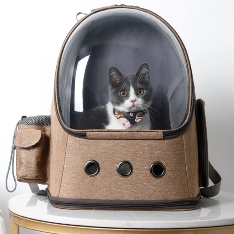 Mochila Espacial Transparente para Mascotas | Diseño Plegable y Transpirable para Gatos y Perros Pequeños