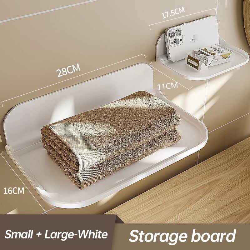 Estante Flotante Plegable y Sin Perforaciones para Baño y Aseo - Diseño Moderno y Práctico