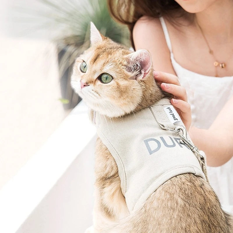 Arnés Ajustable para Gatos y Perros | Arnés de Pecho y Espalda con Correa de Tracción