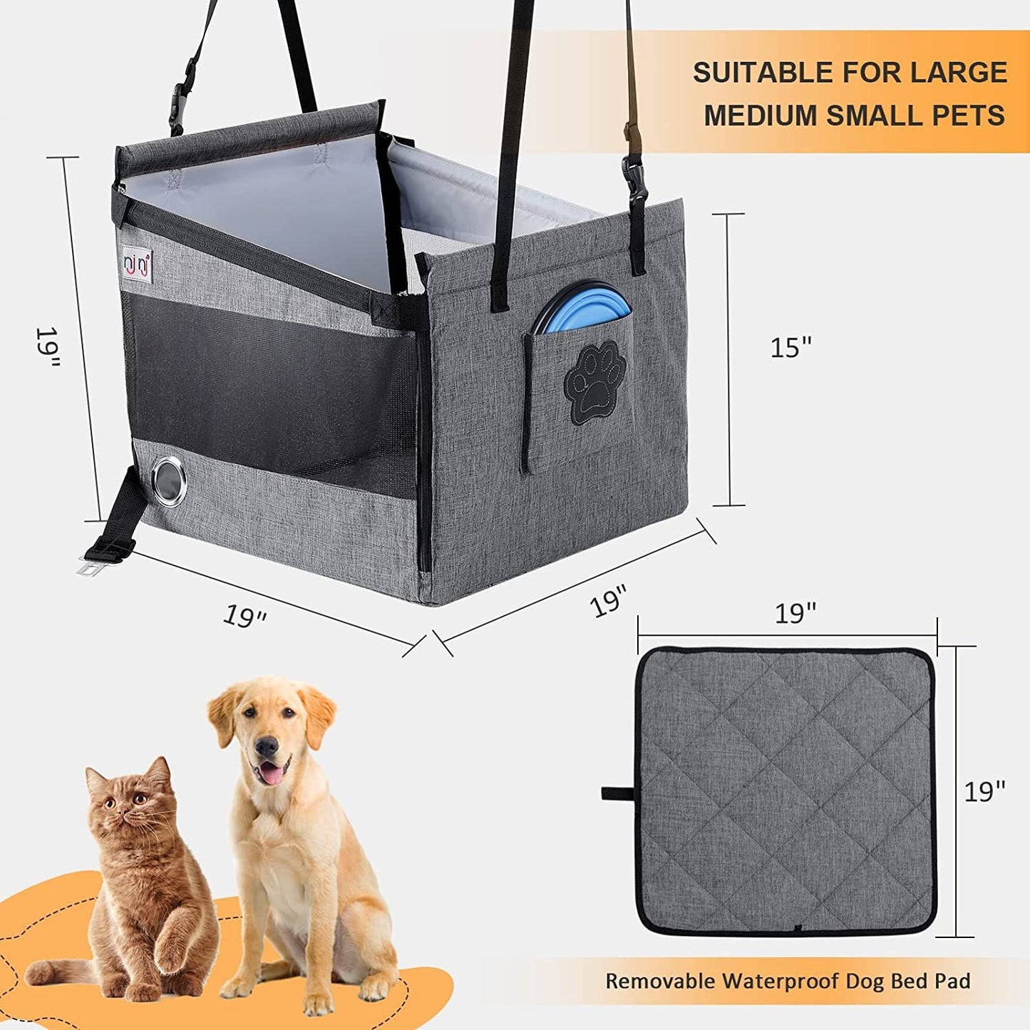 Cesta Trasera para Perros Protección Impermeable. Para tu amigo fiel.