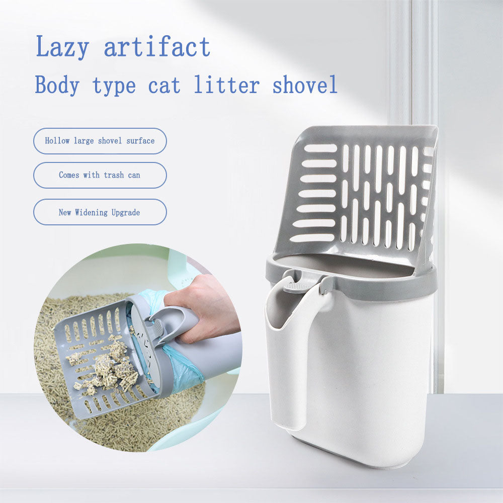 Pala para Arena de Gato con Cubeta y Bolsa Integrada | Gran Capacidad para Excremento