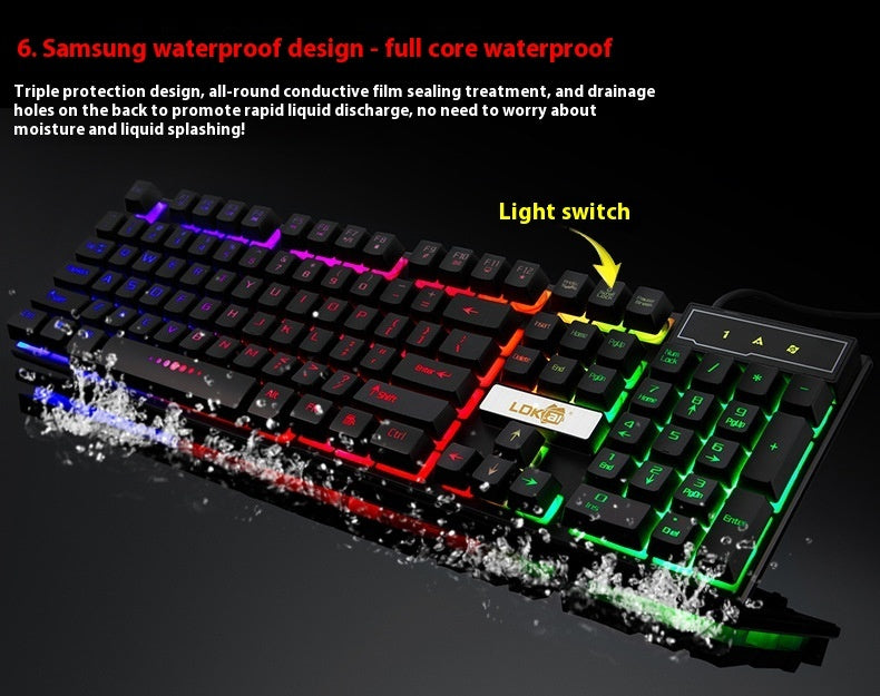 Teclado Gaming con Iluminación LED Cable USB, Diseño Ergonómico y Respuesta Rápida