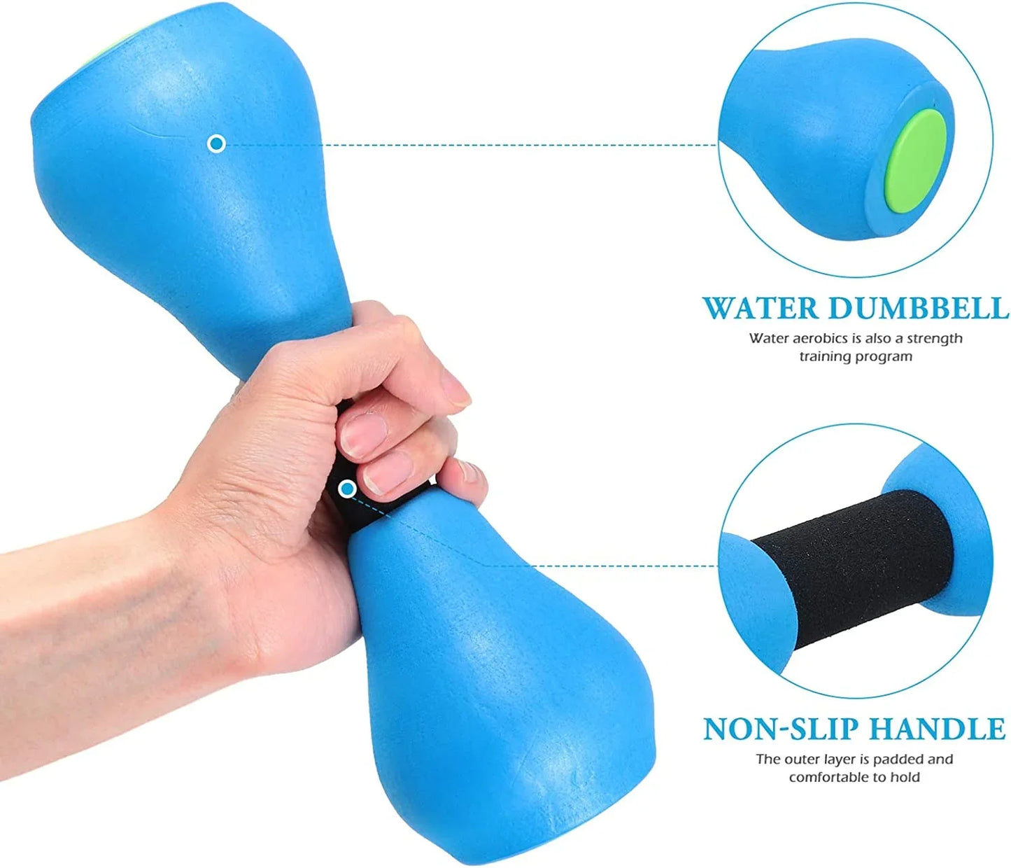Mancuernas Acuáticas de Espuma Entrenamiento de Fitness en Piscina