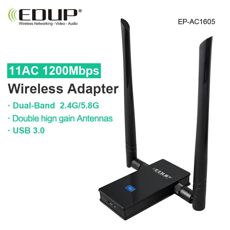 Adaptador WiFi USB EDUP | 1200Mbps | 5GHz & 2.4GHz | Antena de Alta Ganancia