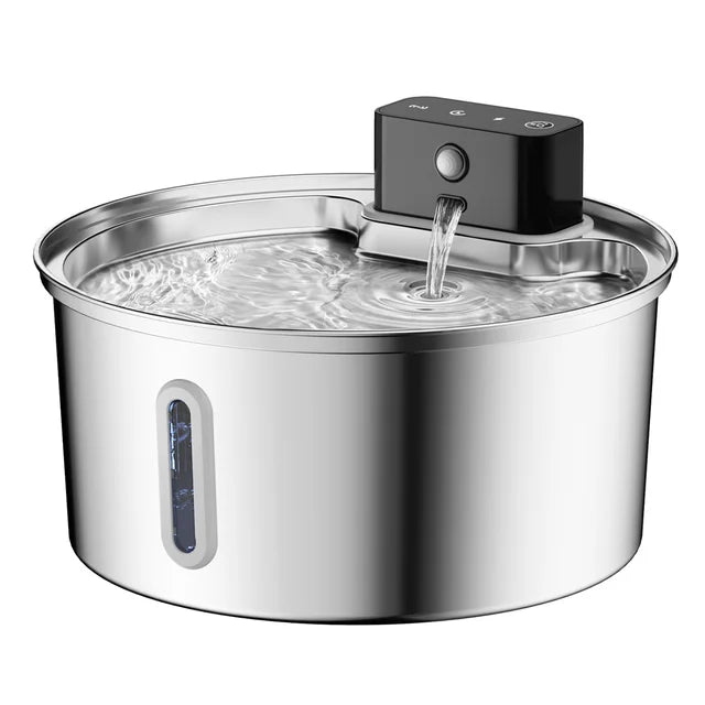 Dispensador Inteligente de Agua para Mascotas: Sensor Automático, Acero Inoxidable 304 y Diseño Inalámbrico